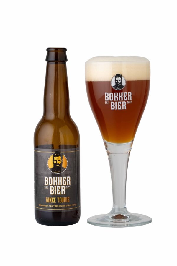 Dikke Teunis_Fles en Glas Bokker Dikke Teunis